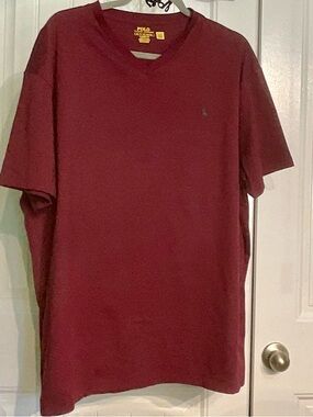 Ralph Lauren Short Sleeve V-Neck Tee - Burgundy
